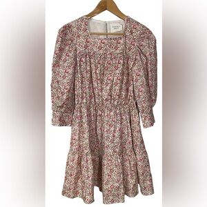 Hyacinth House Dress Tuckernuck Small New Floral Square Neck Preppy NWT
